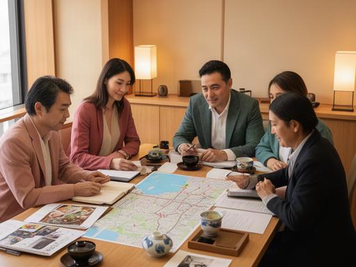 外苑東通りにあるJiro's Gastronomy Japanのオフィス——木目調の落ち着いた空間で旅程を設計するチーム
